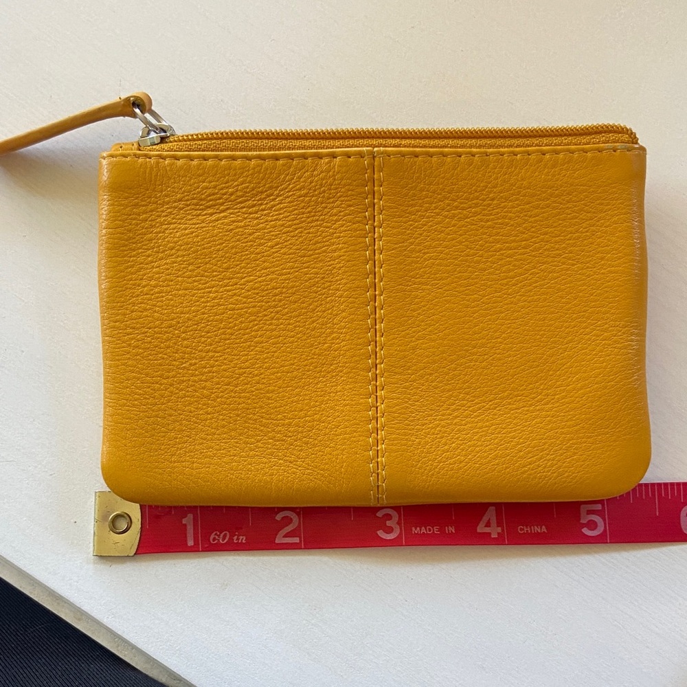 Yellow Leather Women's Mini Clutch - Picture 4 of 4